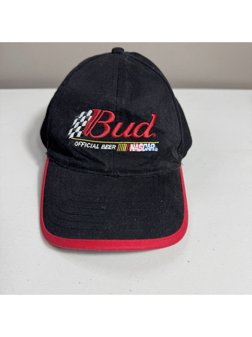 Budweiser Beer Racing Black Adjustable Hat Cap official beer NASCAR Advertising